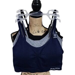 Nautica 3pk active athletic‎ workout lounge bras bralettes plus size 2X new!!